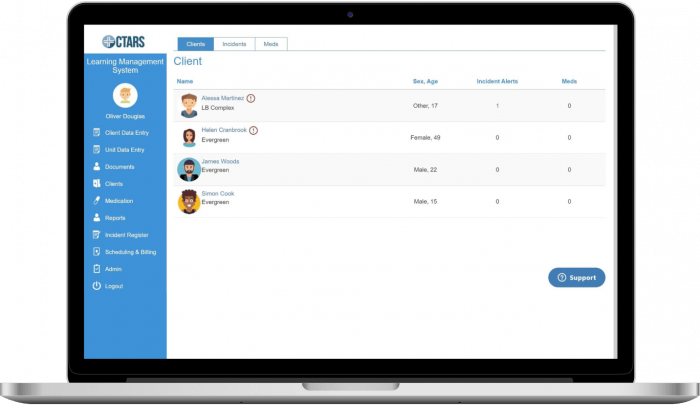 CTARS NDIS software Best NDIS software for care providers for recording supports and services delivered